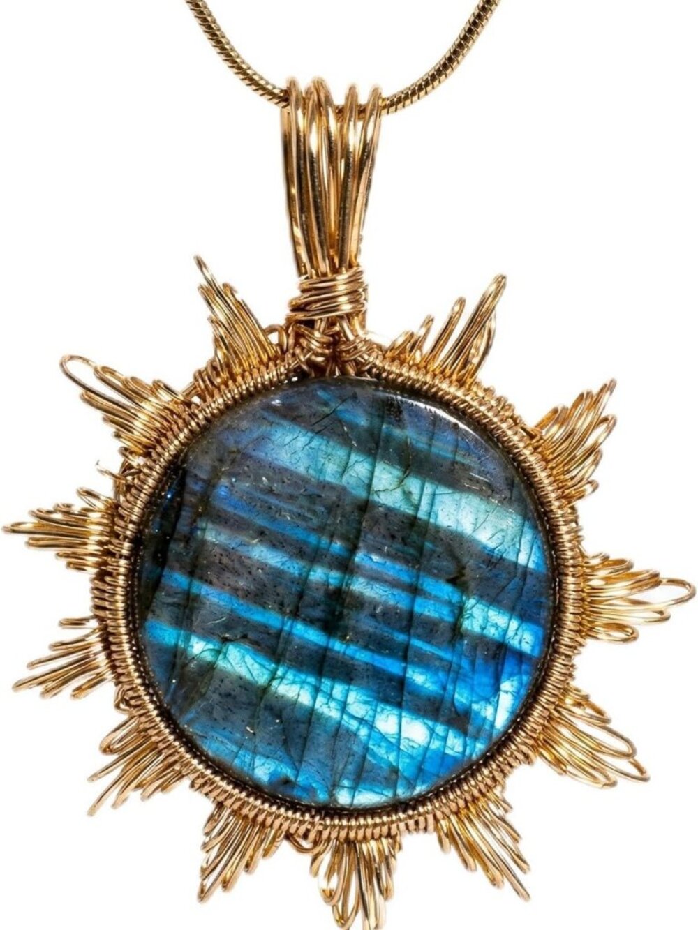Unique Iridescent Labradorite Pendant Necklace - Healing Crystal Jewelry Gift